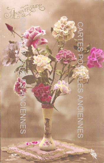 Cartes postales anciennes > CARTES POSTALES > carte postale ancienne > cartes-postales-ancienne.com Fleurs avec vase