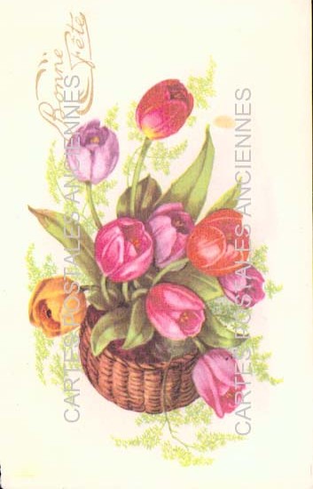Cartes postales anciennes > CARTES POSTALES > carte postale ancienne > cartes-postales-ancienne.com Fleurs avec vase