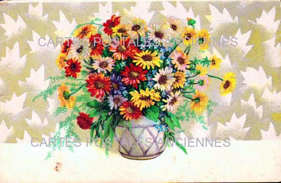 Cartes postales anciennes > CARTES POSTALES > carte postale ancienne > cartes-postales-ancienne.com Fleurs avec vase