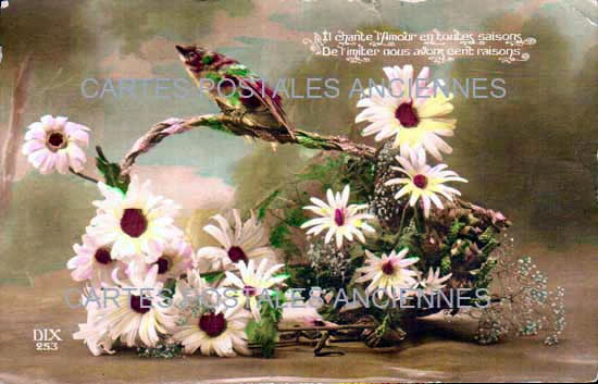 Cartes postales anciennes > CARTES POSTALES > carte postale ancienne > cartes-postales-ancienne.com Fleurs avec vase