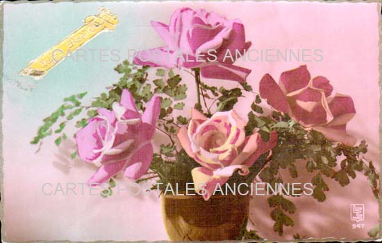 Cartes postales anciennes > CARTES POSTALES > carte postale ancienne > cartes-postales-ancienne.com Fleurs avec vase