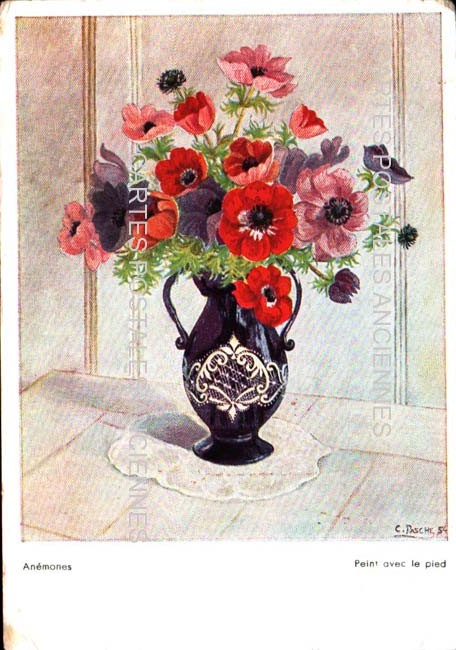 Cartes postales anciennes > CARTES POSTALES > carte postale ancienne > cartes-postales-ancienne.com Fleurs avec vase