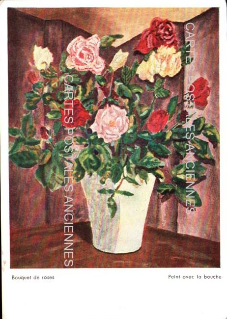 Cartes postales anciennes > CARTES POSTALES > carte postale ancienne > cartes-postales-ancienne.com Fleurs avec vase