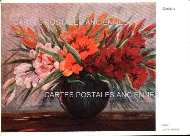 Cartes postales anciennes > CARTES POSTALES > carte postale ancienne > cartes-postales-ancienne.com Fleurs avec vase