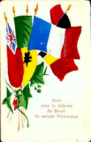 Cartes postales anciennes > CARTES POSTALES > carte postale ancienne > cartes-postales-ancienne.com Militaire Drapeaux