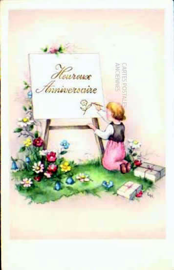 Cartes postales anciennes > CARTES POSTALES > carte postale ancienne > cartes-postales-ancienne.com Anniversaire