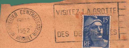 Postage stamps postal mark Annee 1952