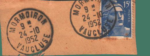 Postage stamps postal mark Annee 1952
