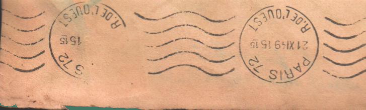 Postage stamps postal mark Annee 1949