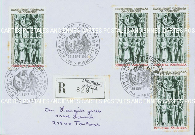 Cartes postales anciennes > CARTES POSTALES > carte postale ancienne > cartes-postales-ancienne.com Monde pays   Andorre Premier jour