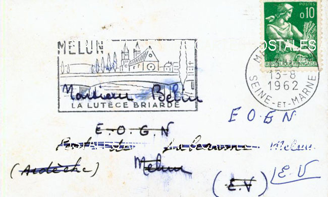 Postage stamps france Marque postale 1962