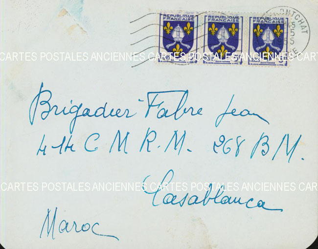 Cartes postales anciennes > CARTES POSTALES > carte postale ancienne > cartes-postales-ancienne.com France Marque postale 1955