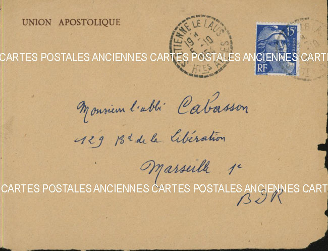 Cartes postales anciennes > CARTES POSTALES > carte postale ancienne > cartes-postales-ancienne.com France Marque postale 1954