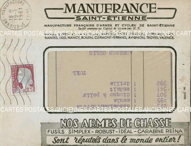 Postage stamps france Marque postale 1961