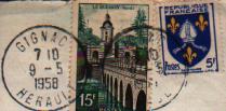 Postage stamps postal mark Annee 1958