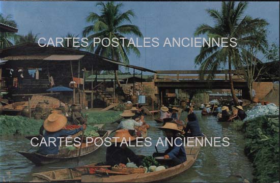 Cartes postales anciennes > CARTES POSTALES > carte postale ancienne > cartes-postales-ancienne.com Thailande Damnoen saduak