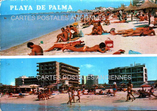 Cartes postales anciennes > CARTES POSTALES > carte postale ancienne > cartes-postales-ancienne.com Union europeenne Espagne Baleares Playa de palma