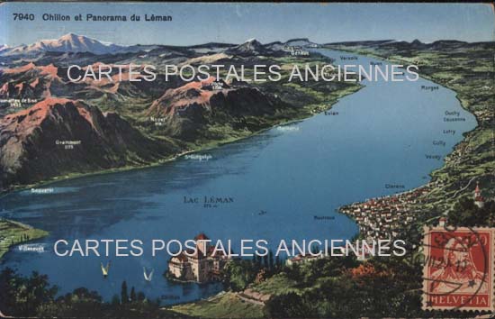 Cartes postales anciennes > CARTES POSTALES > carte postale ancienne > cartes-postales-ancienne.com Suisse Chillon