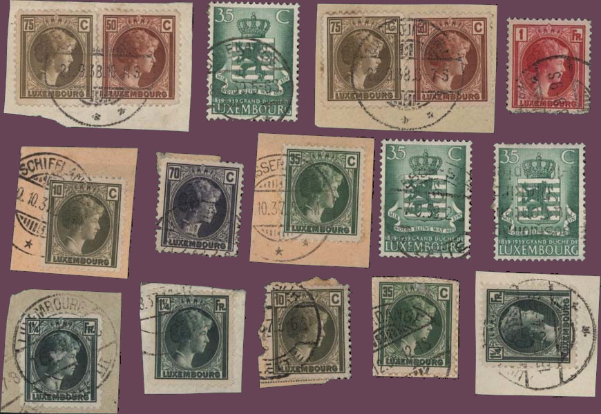 Lots of postage stamps Luxembourg
