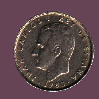 Money of the world coins currency Pesetas spain