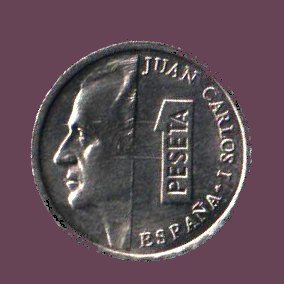 Money of the world coins currency Pesetas spain