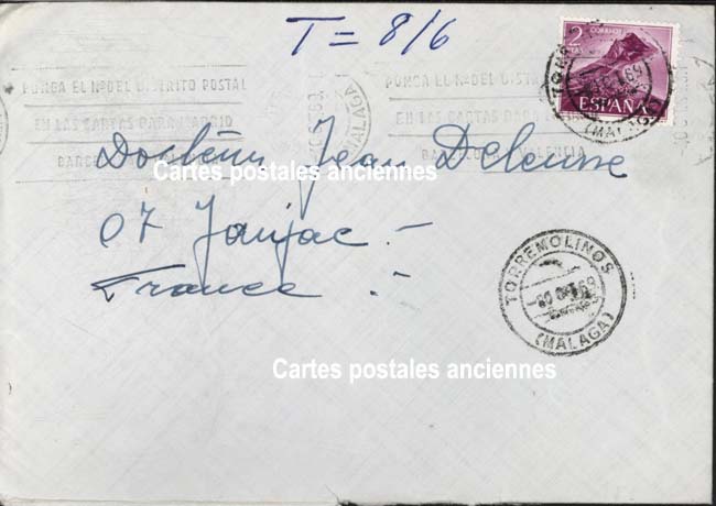 Cartes postales anciennes > CARTES POSTALES > carte postale ancienne > cartes-postales-ancienne.com Monde pays   Espagne Annee 1969