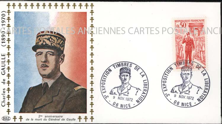 Cartes postales anciennes > CARTES POSTALES > carte postale ancienne > cartes-postales-ancienne.com Premier jour De gaulle 1972