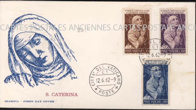 Cartes postales anciennes > CARTES POSTALES > carte postale ancienne > cartes-postales-ancienne.com Monde pays   Italie Vatican marque postale