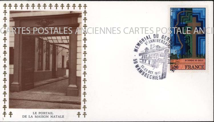 Cartes postales anciennes > CARTES POSTALES > carte postale ancienne > cartes-postales-ancienne.com Premier jour De gaulle 1977