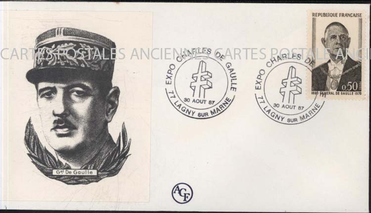 First day postage stamps De gaulle 1987