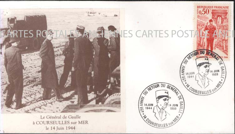 Cartes postales anciennes > CARTES POSTALES > carte postale ancienne > cartes-postales-ancienne.com Premier jour De gaulle 1989