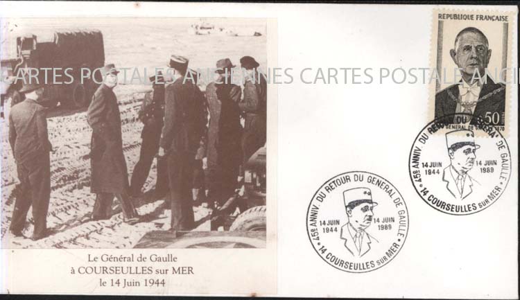Cartes postales anciennes > CARTES POSTALES > carte postale ancienne > cartes-postales-ancienne.com Premier jour De gaulle 1989