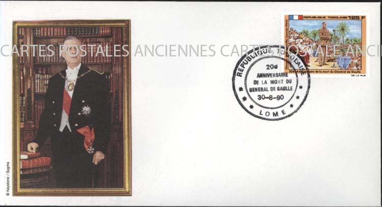 Cartes postales anciennes > CARTES POSTALES > carte postale ancienne > cartes-postales-ancienne.com Premier jour De gaulle 1990
