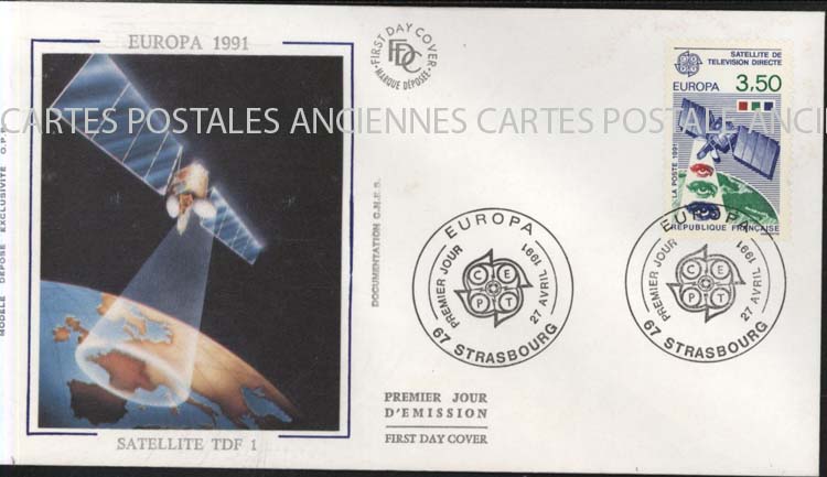 Cartes postales anciennes > CARTES POSTALES > carte postale ancienne > cartes-postales-ancienne.com France Marque postale aviation Aviation espace 1991