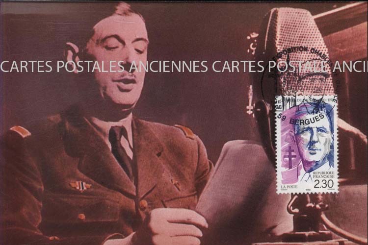 Cartes postales anciennes > CARTES POSTALES > carte postale ancienne > cartes-postales-ancienne.com Premier jour De gaulle 1998